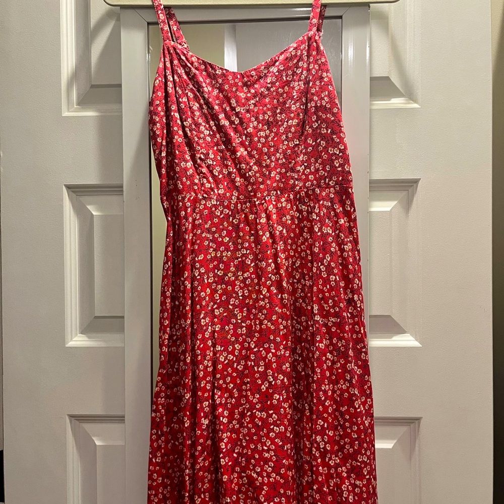 Pink floral cami skater dress